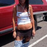 Walking round town with nipples showing